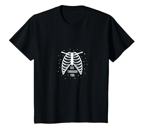 Sternenribbage: Durchschaubare anatomische Kunst T-Shirt, Kinder, Schwarz, 128 von Generic