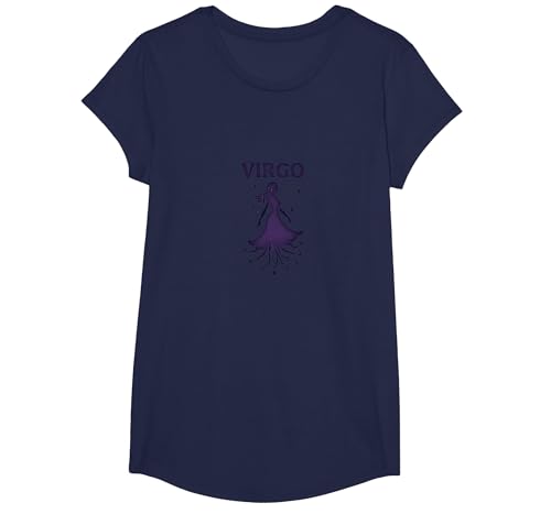 Sternzeichen Jungfrau Sternzeichen Sterngöttin T-Shirt, Girls, Marineblau, XS Sternzeichen Jungfrau Sternzeichen Sterngöttin T-Shirt, Girls, Marineblau, XS von Generic