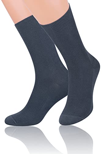 Steven 018 DIABETIKER SOCKEN Herren Damen OHNE GUMMI Baumwolle GESUNDHEITSSOCKEN (39/42, Graphite) von Generic