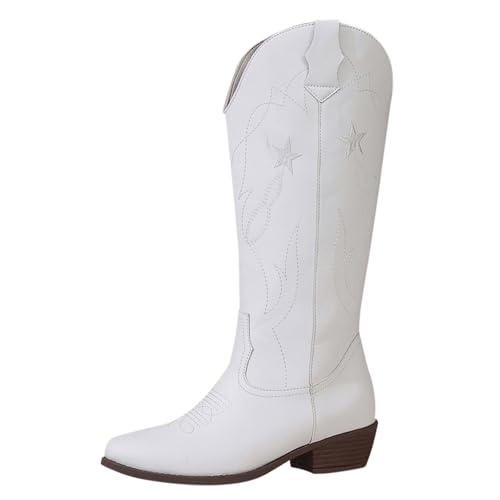 Stiefeletten Ankle Boots Damen Schwarz Cowboystiefel Leder Herbst Stiefel Leichte Halbhoch Winterstiefel Breit Chelsea Boots Kurz Stiefeletten Leder Braune von Generic