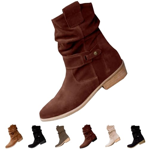 Stiefeletten Damen Mit Absatz - Halbstiefel Damen Elegant Schlupfstiefel Wildleder Cowboystiefel Halbhohe Winterstiefel Rundzehe Westernstiefel rutschfest Winterstiefel Damenstiefel Stiefeletten Damen Mit Absatz - Halbstiefel Damen Elegant Schlupfstiefel Wildleder Cowboystiefel Halbhohe Winterstiefel Rundzehe Westernstiefel rutschfest Winterstiefel Damenstiefel von Generic