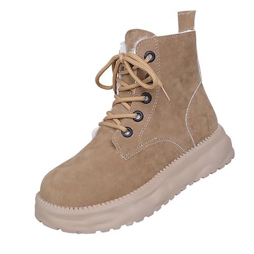 Stiefeletten Damen Mit Absatz Zum Schnüren Vegan - Winterstiefel Kurzschaft Wildleder-Stiefel Knöchelhoch Trekkingschuhe Flach Rutschfeste Laufsohle Springerstiefel Leicht Wanderschuhe Stiefeletten Damen Mit Absatz Zum Schnüren Vegan - Winterstiefel Kurzschaft Wildleder-Stiefel Knöchelhoch Trekkingschuhe Flach Rutschfeste Laufsohle Springerstiefel Leicht Wanderschuhe von Generic