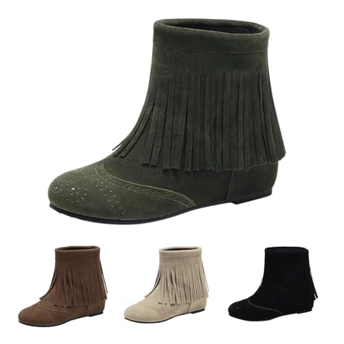 Stiefeletten Damen Mit Keilabsatz Elegant - Cowboystiefel Damen Wildleder Chelsea Boots Quasten Ankleboots Kurzschaft Springerstiefel rutschfest Winterstiefel Leichte Schneestiefel Stiefeletten Damen Mit Keilabsatz Elegant - Cowboystiefel Damen Wildleder Chelsea Boots Quasten Ankleboots Kurzschaft Springerstiefel rutschfest Winterstiefel Leichte Schneestiefel von Generic