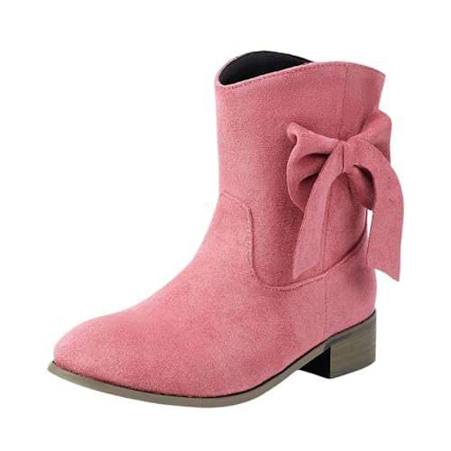 Stiefeletten Damen WildLeder Cowboystiefel Halbstiefel Schlupfschuhe Niederung Stiefel Kurzstiefel Übergangsstiefel Blockabsatz Ankle Boots Halbhöch Damenstiefel Booties (37) von Generic