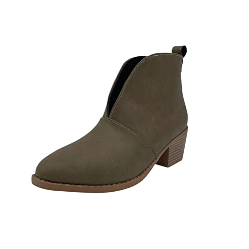 Stiefeletten damen mit absatz - high heels damen elegant ankle boots - blockabsatz schuhe spitzer Zehenpartie damenstiefel rutschfeste westernstiefel cowboyboots Chelsea Boots high heel stiefel von Generic
