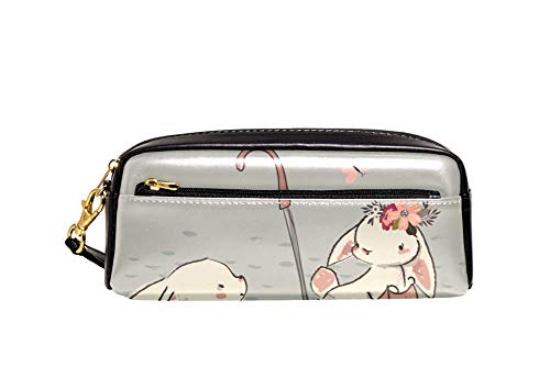 Stifte-Organizer Zwei Hasen Und Kaninchen Sitzen Auf Einem Regenschirm Tasche Große Kapazität Bleistiftetui Premium Stiftetasche Griff Für Student Damen Studenten von Generic