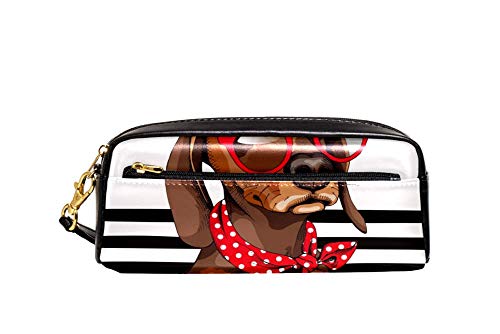 Stiftemappe Rote Sonnenbrille Mit Punkten Polka Dog Bleistifttasche Praktischem Stiftetasche Griff Premium Federmappe Für Büro Schule Jungen von Generic