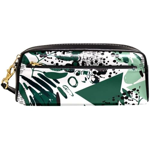 Stiftetasche Griff Abstraktes Grünes Nahtloses Muster Make-Up Tasche Große Kapazität Bleistifttasche Tragbar Bleistift Beutel Für Mädchen Schulsachen College-Studenten von Generic