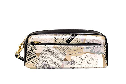 Stiftetasche Griff Vintage-Zeitungs- Und Blumenfliesen Stiftemappe Strapazierfähig Bleistift Beutel Mit Reißverschluss Bleistifttasche Für Erwachsener Mädchen Kinder von Generic