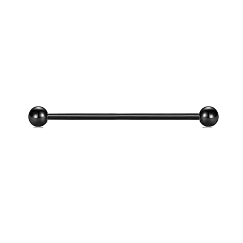 Stil Edelstahl Industrial Ohrring Knorpel Körper Piercing Schmuck 38 mm Piercing Bar Schwarz von Generic