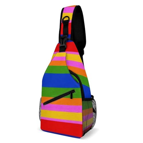 Stilvoll Sporttasche Bunte mexikanische Decke Streifen Crossbody Bags Anti-Diebstahl,Multipurpose Sling Rucksack für Herren Sport Reisen von Generic