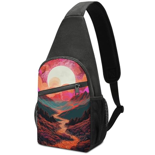 Stilvoll Taktisch Brusttasche Sonnenaufgang Bilder Crossbody Bags Elegant,Verstellbarer Brusttasche für Outdoorsport Kletternoutdoor Reisen Stilvoll Taktisch Brusttasche Sonnenaufgang Bilder Crossbody Bags Elegant,Verstellbarer Brusttasche für Outdoorsport Kletternoutdoor Reisen von Generic
