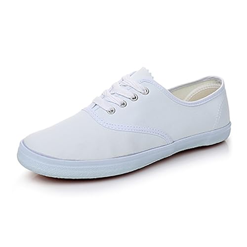 Stilvolle Freizeitschuhe für Damen für den Alltag. Schnür- Slip-On-Design. Vielseitig für alle Jahreszeiten. Bequeme Flache Sohle. Perfekt zu Jeans. Damen Elegant Abend Flache Schuhe Damen Elegant von Generic