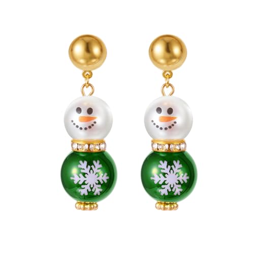 Stilvolle Ohrringe mit Schneemann-Imitationsperlen für Weihnachten, Party, Schmuck, Ohr-Accessoires für Damen und Kinder, as show, Wie abgebildet, Kein Edelstein von Generic