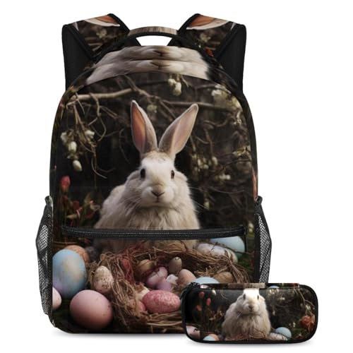 Stilvoller Rucksack mit Federmäppchen-Set, perfekt für Jungen, Mädchen und Teenager, Mehrfarbig Nr. 05, B：29.4x20x40cm P：19x7.5x3.8cm, Tagesrucksäcke von Generic