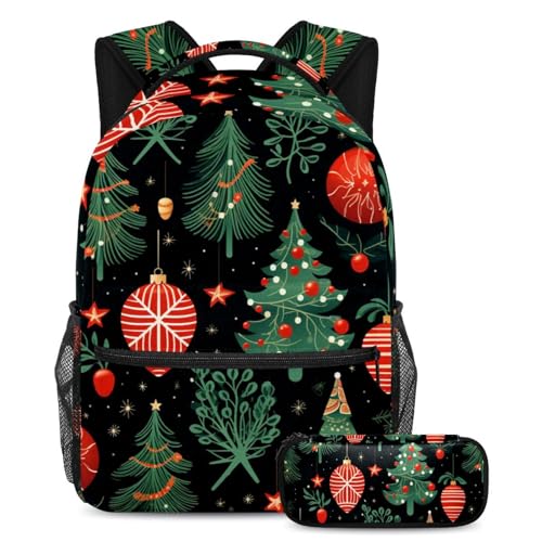 Stilvoller Rucksack mit Weihnachtsbäumen, perfekt für Jungen, Mädchen und Jugendliche, Mehrfarbig Nr. 05, B：29.4x20x40cm P：19x7.5x3.8cm, Tagesrucksäcke von Generic