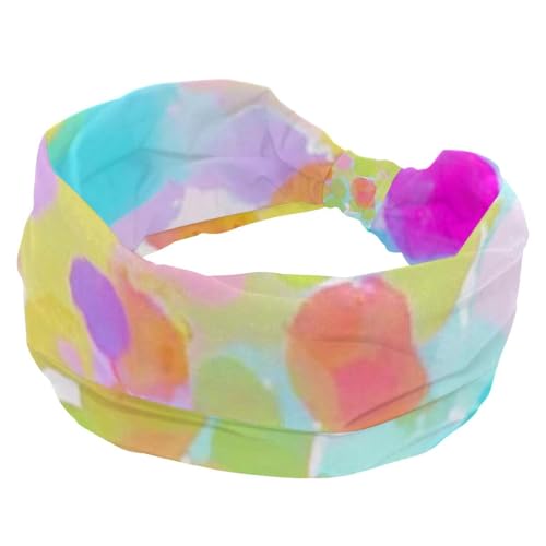 Stirnbänder für Damen, rutschfest, elastisch, Sport-Haarbänder für Damen, weiches Stoff-Stirnband für Workout, Yoga, modisches Haarzubehör, Batikfärbung, 1 Packung von Generic