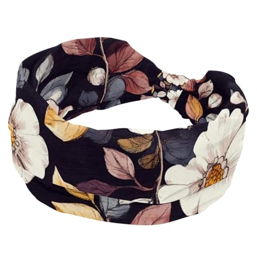 Stirnbänder für Damen, rutschfest, elastisch, Sport-Haarbänder für Damen, weiches Stoff-Stirnband für Workout, Yoga, modisches Haarzubehör, Boho-Blumen-11, 1 Stück von Generic