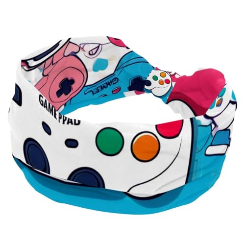 Stirnbänder für Damen, rutschfest, elastisch, Sport-Haarbänder für Damen, weiches Stoff-Stirnband für Workout, Yoga, modisches Haarzubehör, Farbspiel-Controller-1010, 1 Stück von Generic