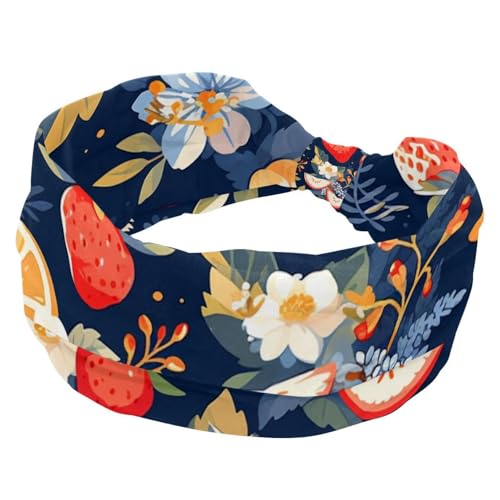 Stirnbänder für Damen, rutschfest, elastisch, Sport-Haarbänder für Damen, weiches Stoff-Stirnband für Workout, Yoga, modisches Haarzubehör, Obstparty, 1 Packung von Generic