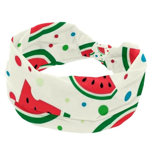 Stirnbänder für Damen, rutschfest, elastisch, Sport-Haarbänder für Damen, weiches Stoff-Stirnband für Workout, Yoga, modisches Haarzubehör, Wassermelonen-Eiscreme, 1 Stück von Generic