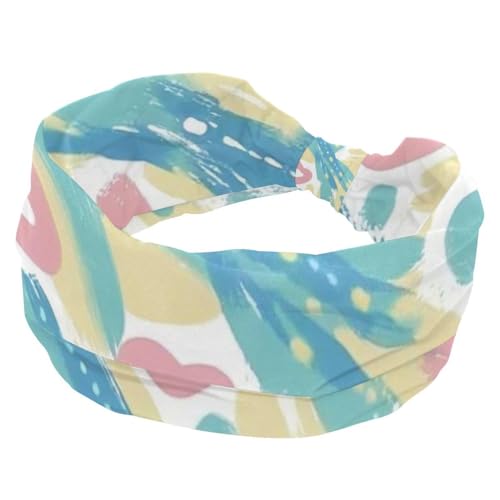 Stirnbänder für Damen, rutschfest, elastisch, Sport-Haarbänder für Damen, weiches Stoff-Stirnband für Workout, Yoga, modisches Haarzubehör, buntes Graffiti-104, 1 Stück von Generic