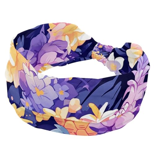 Stirnbänder für Damen, rutschfest, elastisch, Sport-Haarbänder für Damen, weiches Stoff-Stirnband für Workout, Yoga, modisches Haarzubehör, farbige Ananas, 1 Stück von Generic