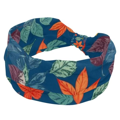 Stirnbänder für Damen, rutschfest, elastisch, Sport-Haarbänder für Damen, weiches Stoff-Stirnband für Workout, Yoga, modisches Haarzubehör, farbige Blätter, 125 Stück von Generic