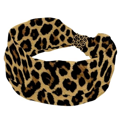 Stirnbänder für Damen, rutschfest, elastisch, Sport-Haarbänder für Damen, weiches Stoff-Stirnband für Workout, Yoga, modisches Haarzubehör, farbiger Leopardenmuster, 1049 von Generic