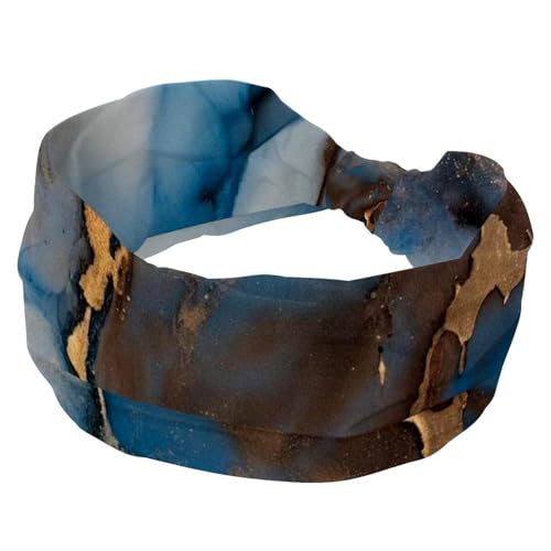 Stirnbänder für Damen, rutschfest, elastisch, Sport-Haarbänder für Damen, weiches Stoff-Stirnband für Workout, Yoga, modisches Haarzubehör, farbiger Marmor, 1565 von Generic