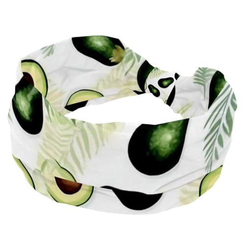 Stirnbänder für Damen, rutschfest, elastisch, Sport-Haarbänder für Damen, weiches Stoff-Stirnband für Workout, Yoga, modisches Haarzubehör, frische Avocado-977, 1 Stück von Generic