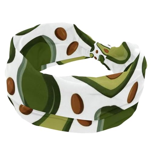 Stirnbänder für Damen, rutschfest, elastisch, Sport-Haarbänder für Damen, weiches Stoff-Stirnband für Workout, Yoga, modisches Haarzubehör, grüne Avocado-839, 1 Stück von Generic