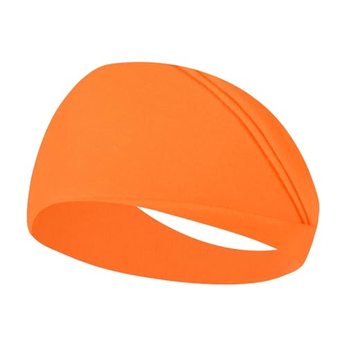 Stirnbänder für Frauen, Yoga, elastische Haarbänder, Workout, Laufen, Sport, rutschfest, Schweiß, Haarwickel für Mädchen Handtuch (Orange, One Size) von Generic