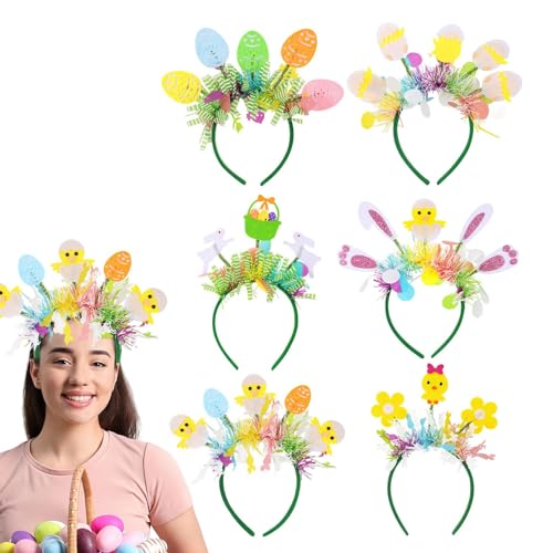 -Stirnbänder für Kinder, -Stirnbänder, Hasenei-Haarreifen, 6 Stück, niedliche Haar-Accessoires mit Kopfschmuck, Haarklammern mit Paar von Generic