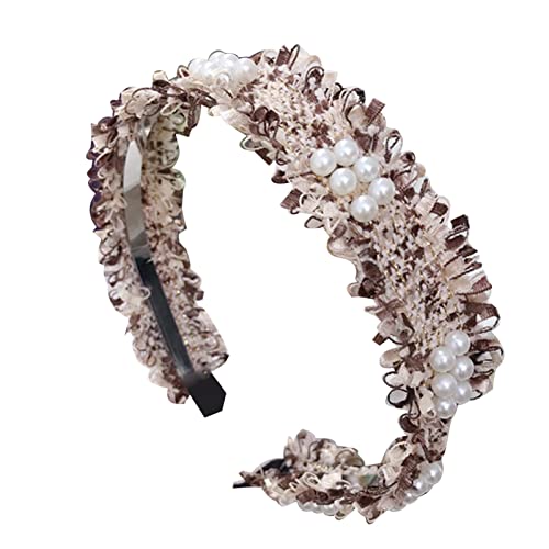 Stirnband, Mode Frauen Spitze Kunstperlen Perlen Haarband Haarreif Stirnband Kopfbedeckung Stirnband, Mode Frauen Spitze Kunstperlen Perlen Haarband Haarreif Stirnband Kopfbedeckung von Generic