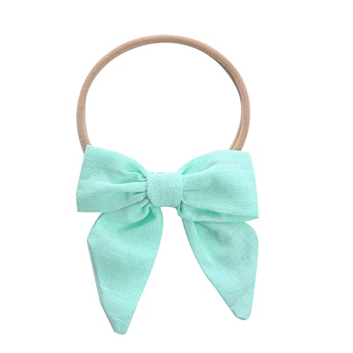 Stirnband Mädchen Frühling Kleinkind Baby Mädchen einfarbig Stirnband Bowknot elastisches Haarband für Stirnband Mit Knopf (Green, One Size) von Generic