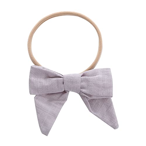 Stirnband Mädchen Frühling Kleinkind Baby Mädchen einfarbig Stirnband Bowknot elastisches Haarband für Stirnband Mit Knopf (Grey, One Size) von Generic