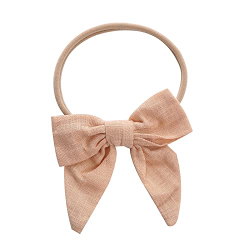 Stirnband Mädchen Frühling Kleinkind Baby Mädchen einfarbig Stirnband Bowknot elastisches Haarband für Stirnband Mit Knopf (Khaki, One Size) von Generic