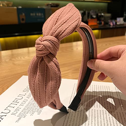 Stirnband Stirnband Damen Take Away mit rutschfestem Presshaar Korean Naschkatzen Schleife Stirnband Damen All-Match Ausgehen Waschen Gesicht Haarspange, Pink von Generic