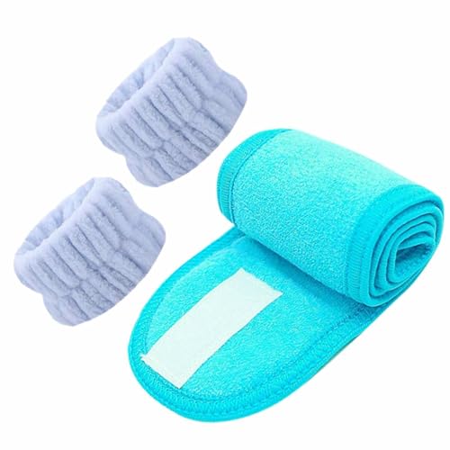 Stirnband zum Waschen des Gesichts – Mikrofaser-Handtuch zum Waschen des Handgelenks, saugfähige Schweißbänder für das Handgelenk | Sportliches wasserabsorbierendes und feuchtigkeitsbeständiges Haarba von Generic
