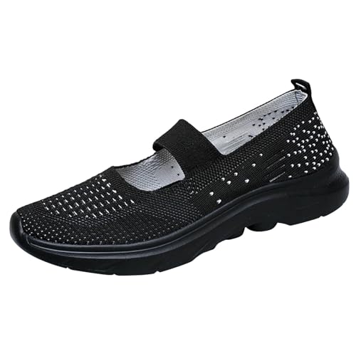 Stoffschuhe Atmungsaktiv Walkingschuhe Mit Elastischem Weiche Sportlich Turnschuhe rutschfeste Joggingschuhe Leicht Bequemer Freizeitschuhe Outdoor Sportschuhe von Generic