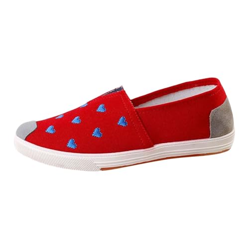 Stoffschuhe Damen Weißwalkingschuhe Flach Schuhe Mit Weiche Fussbett Casual Strick Mesh Trekkingschuhe Bequeme Outdoor Sommerschuhe Leichte Atmungsaktive Freizeitsandale rutschfeste Turnschuhe von Generic
