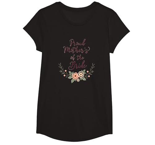 Stolze Mutter der Braut Blumenhochzeitsfeier T-Shirt, Girls, Schwarz, XS Stolze Mutter der Braut Blumenhochzeitsfeier T-Shirt, Girls, Schwarz, XS von Generic