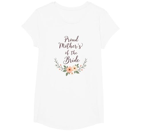 Stolze Mutter der Braut Blumenhochzeitsfeier T-Shirt, Girls, Weiß, XS Stolze Mutter der Braut Blumenhochzeitsfeier T-Shirt, Girls, Weiß, XS von Generic