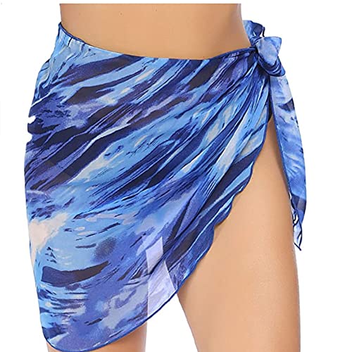 Strand Wrap Sarong Vertuschung Chiffon Badeanzug Wickelröcke,Blau von Generic