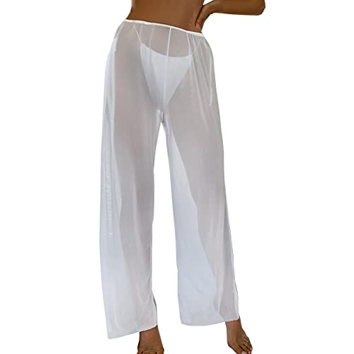 Strandhose Damen Durchsichtig, Strand Cover Up Damen Hose Mit Schlitz Strand Cover Up Hose Transparente Hose Weite Hose Sexy Mesh Hose Lang Badebekleidungs Hose Unterteil Cover-Up Hose Strandhose Damen Durchsichtig, Strand Cover Up Damen Hose Mit Schlitz Strand Cover Up Hose Transparente Hose Weite Hose Sexy Mesh Hose Lang Badebekleidungs Hose Unterteil Cover-Up Hose von Generic