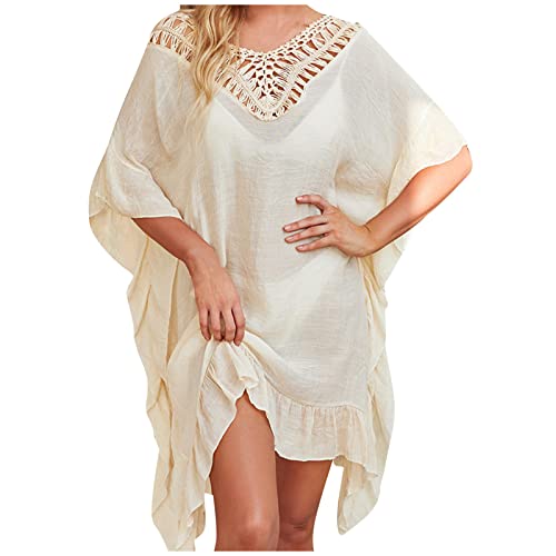 Strandkleid Damen Strandponcho Chiffon Sommer Badeanzug Bikini Cover-Ups mit Quasten, Boho Strandtunika, Transparent Strandurlaub Badeanzug, Bikini Beachwear für Urlaub von Generic