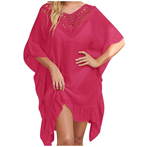 Strandkleid Damen Strandponcho Chiffon Sommer Badeanzug Bikini Cover-Ups mit Quasten, Boho Strandtunika, Transparent Strandurlaub Badeanzug, Bikini Beachwear für Urlaub von Generic