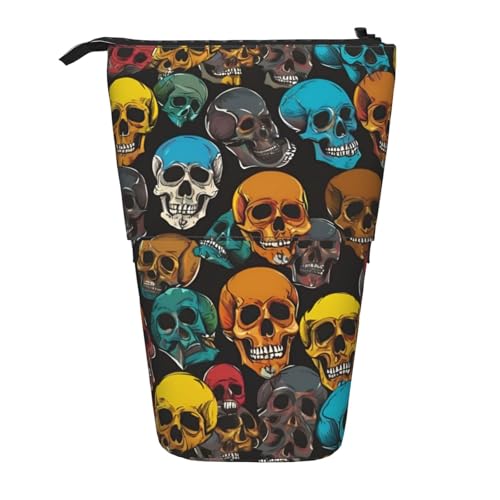 Strapazierfähig Bleistift Beutel Bunte Zuckerschädel Stifthalter Praktischem Stifte-Organizer für Student Büro Erwachsener von Generic