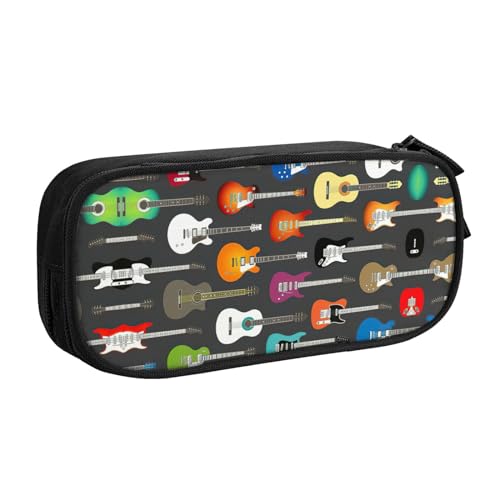 Strapazierfähig Bleistift Beutel Farbiger Akustik- und Gitarrendruck Federmäppchen Stylisches Briefpapier Tasche für Student Erwachsene Damen von Generic